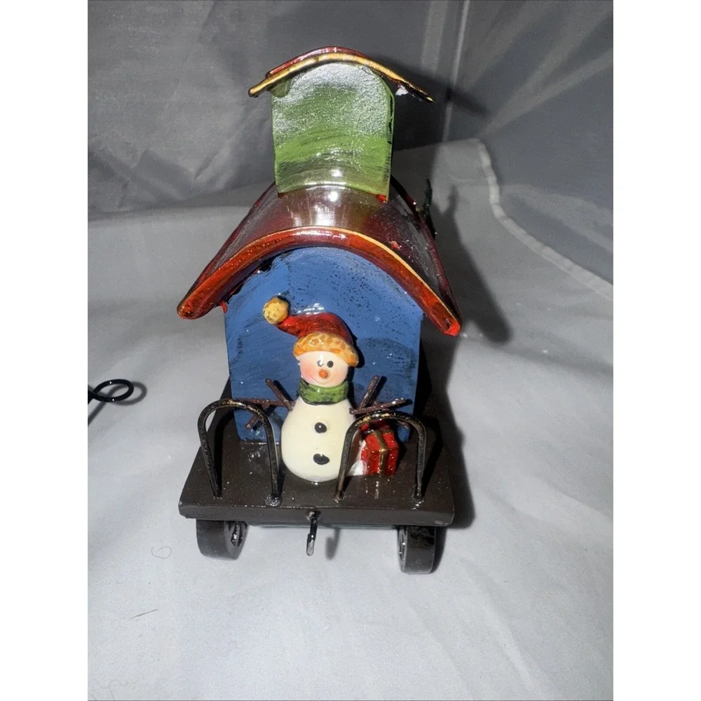 Sterling 3 Piece Resin  Santa,‎ Snowman and Tree Christmas Train Set.